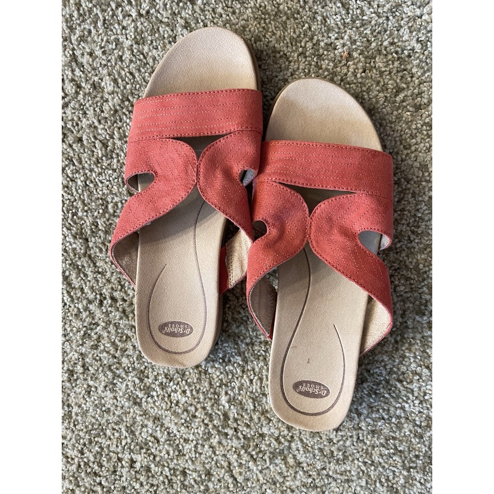 Dr. Scholl's Shoes Women's coral Slide Sandals Slip-On Flat Casual 6.5 coastal